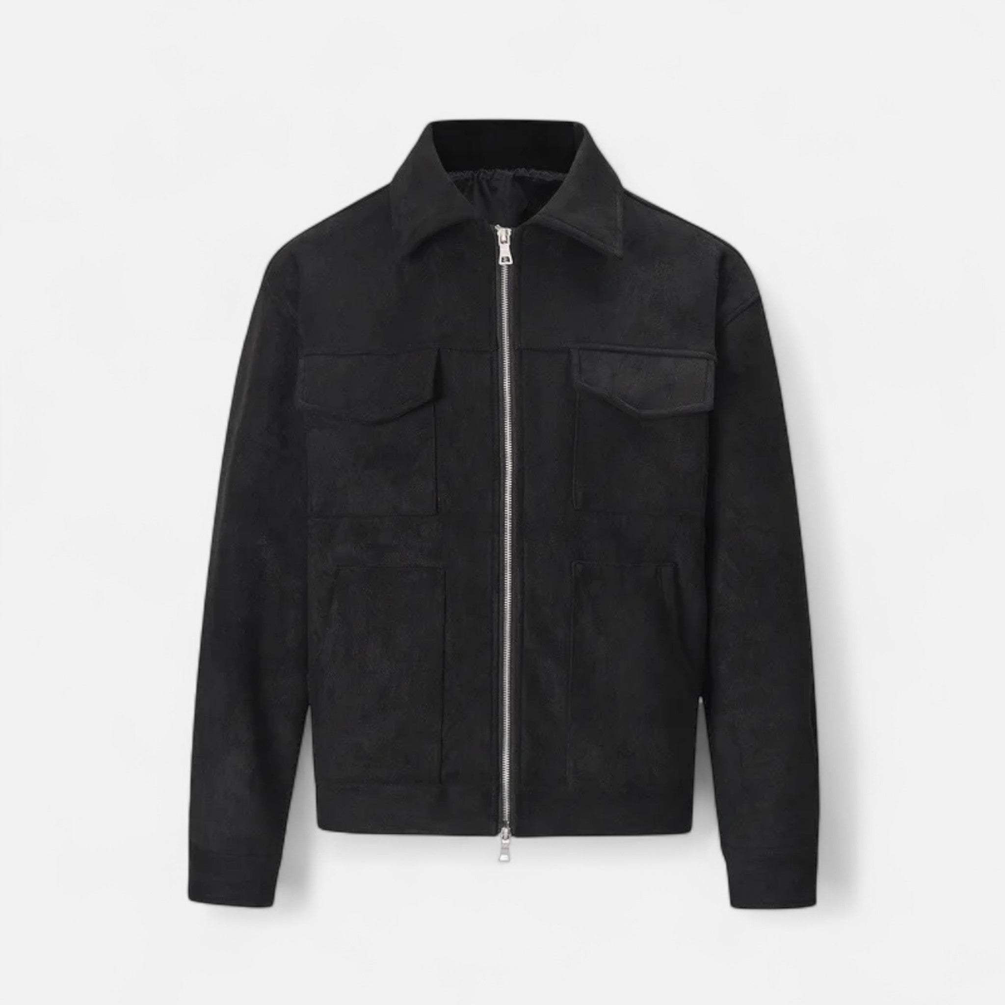 Veste homme zippée coupe droite poches poitrine style utilitaire classique