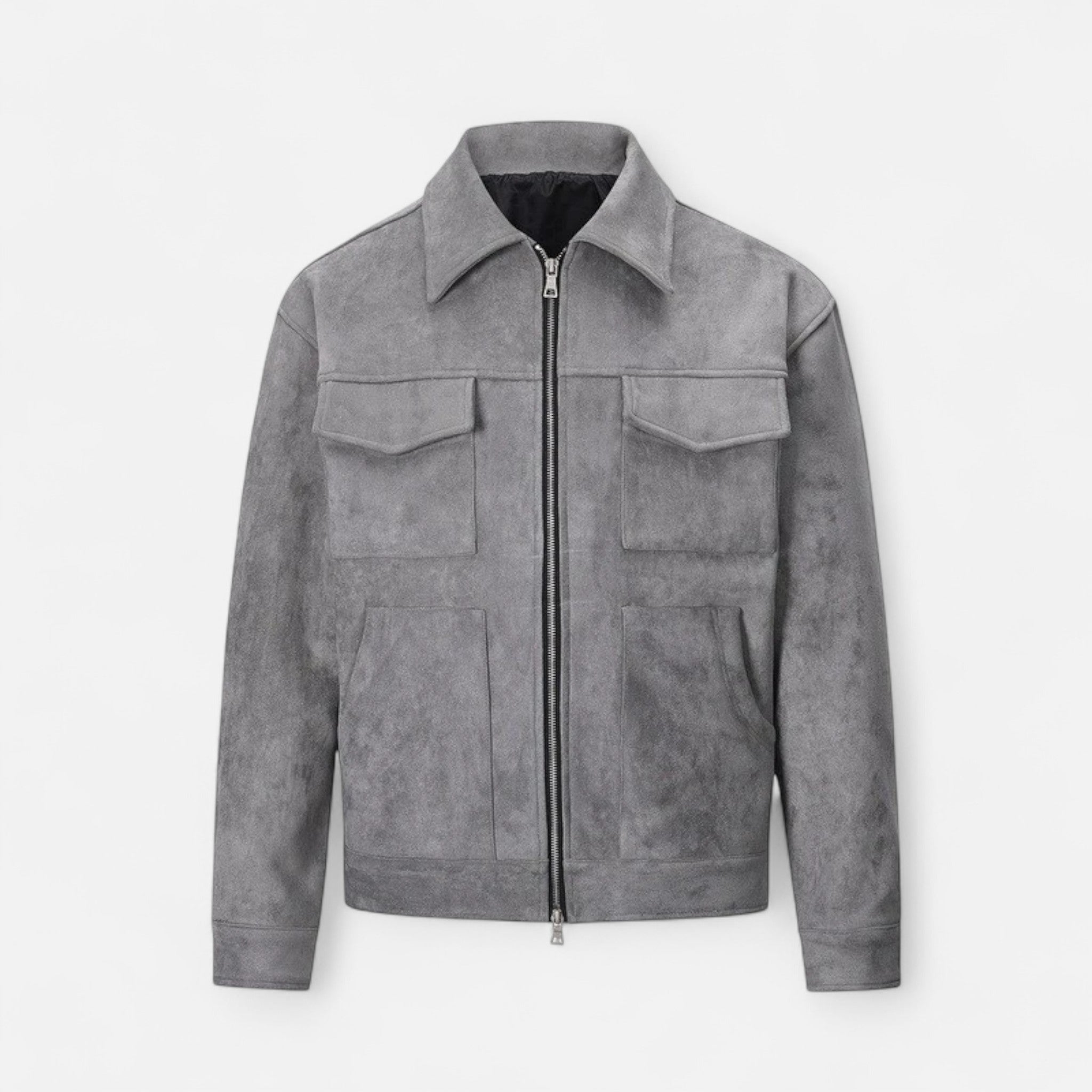 Veste homme zippée coupe droite poches poitrine style utilitaire classique