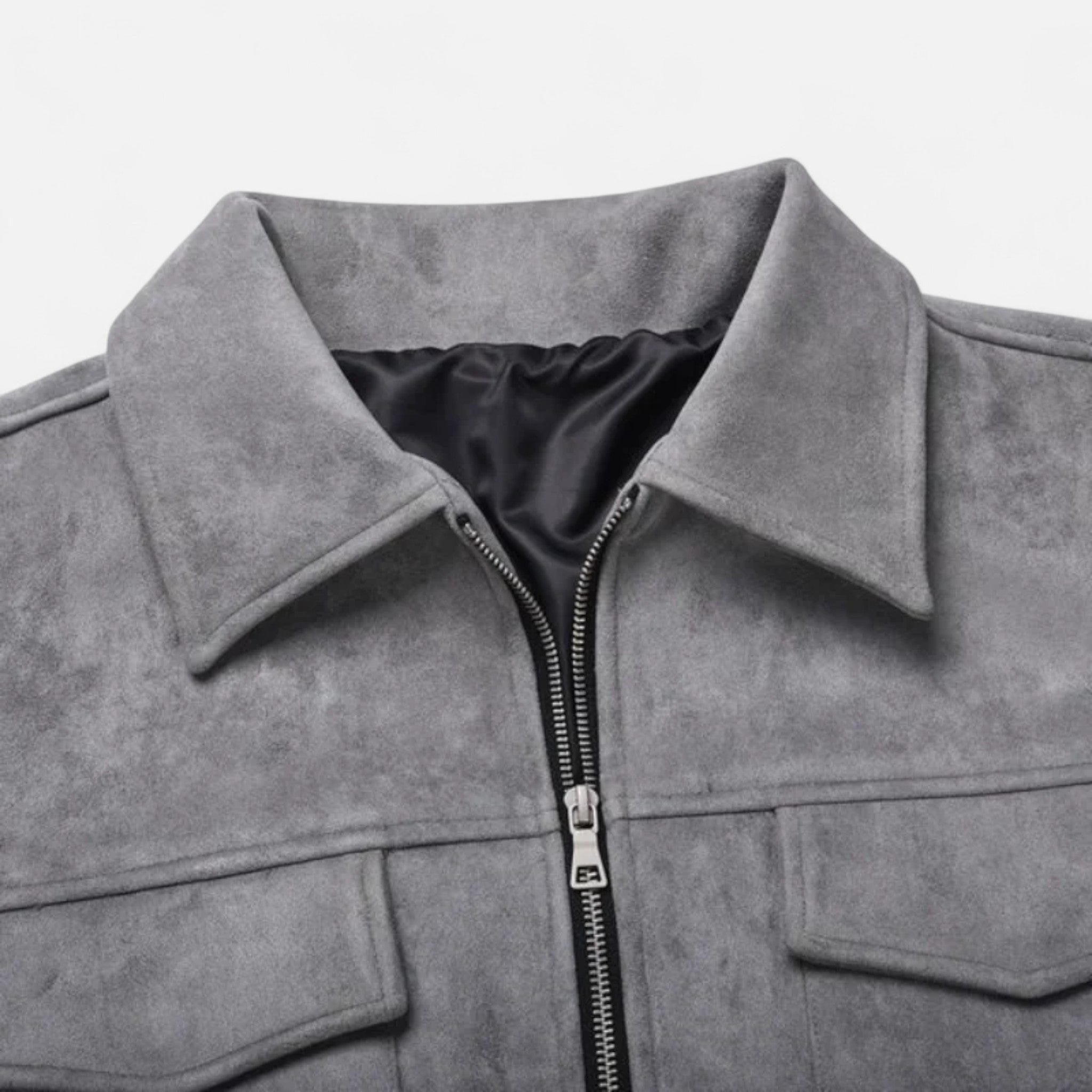 Veste homme zippée coupe droite poches poitrine style utilitaire classique