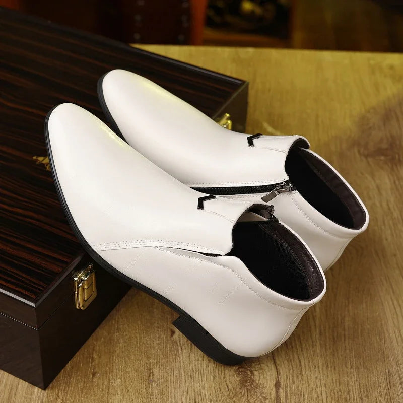 Bottines homme habillées zip latéral bout pointu élégantes