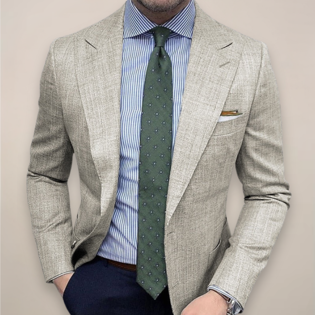 Blazer homme texturé coupe slim style business casual pour mariage et bureau