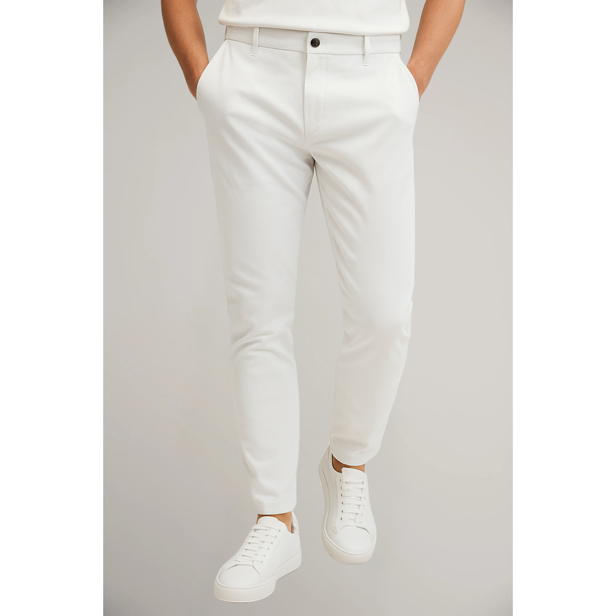 Pantalon homme coupe ajustée taille droite business ville élégant classique