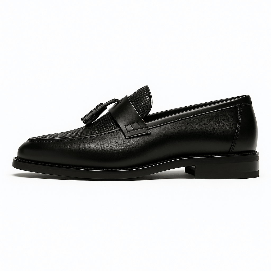 Mocassins homme à pampilles cuir slip-on style classique élégant
