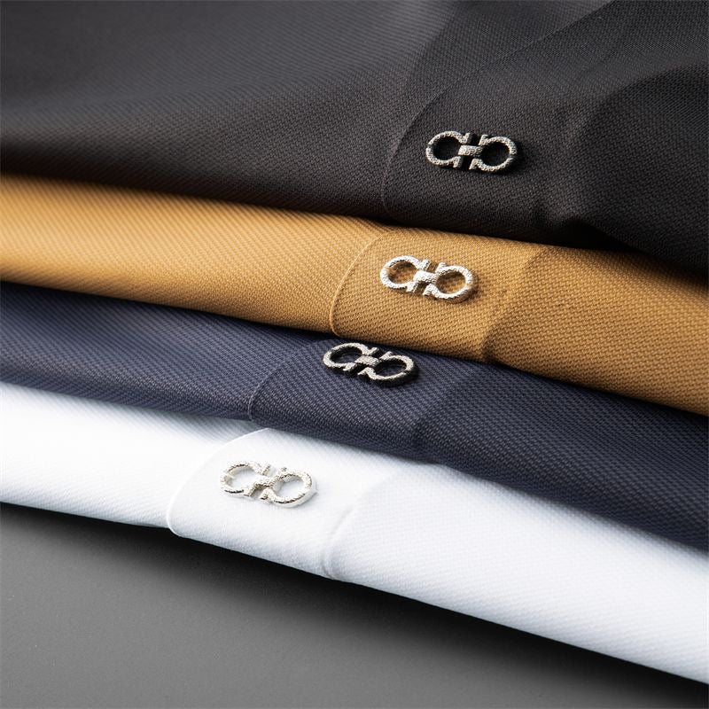 Ensemble homme polo manches courtes et pantalon coupe droite style décontracté