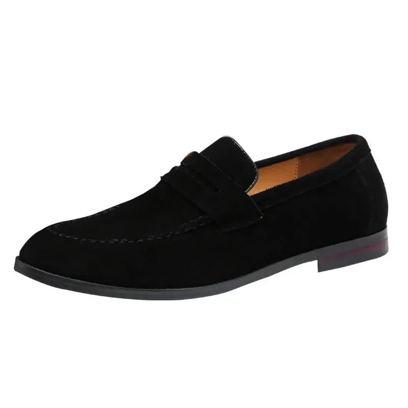 Mocassins homme effet daim style loafers casual chic semelle élégante