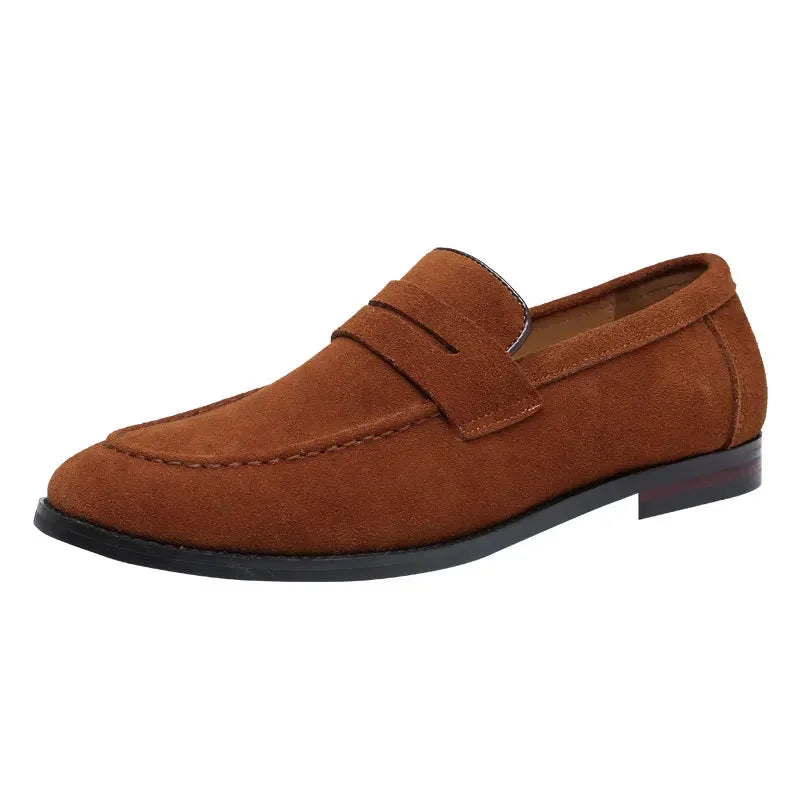 Mocassins homme effet daim style loafers casual chic semelle élégante
