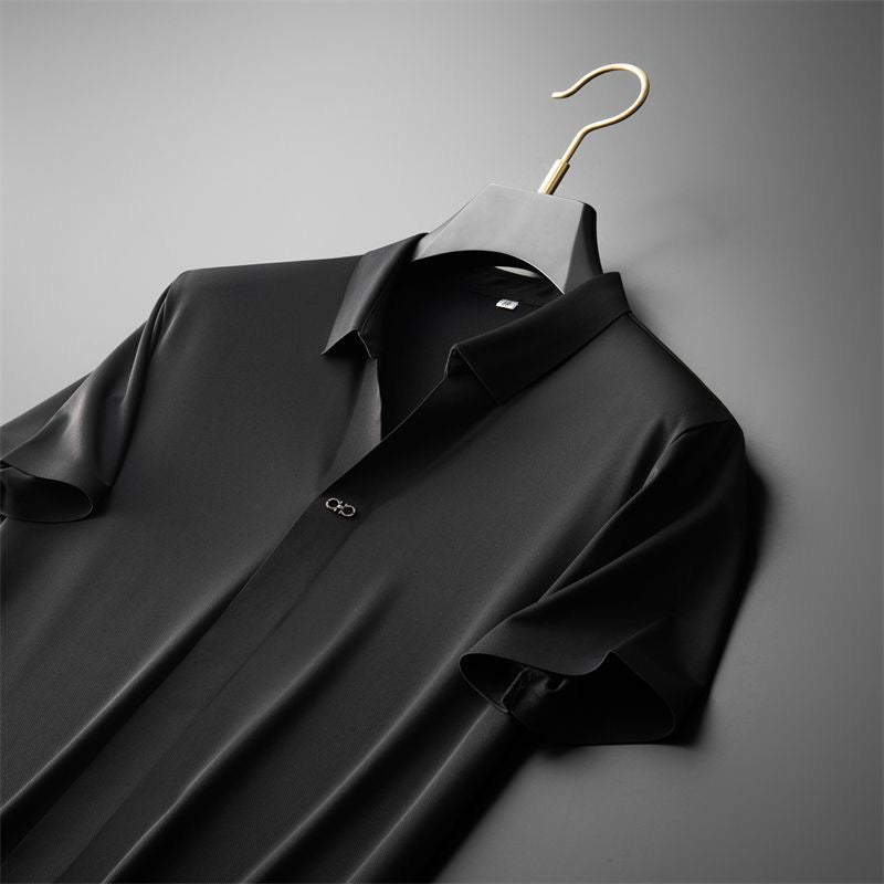 Ensemble homme polo manches courtes et pantalon coupe droite style décontracté