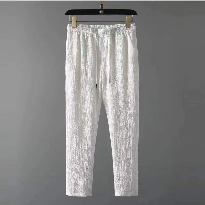 Ensemble homme 2 pièces col châle manches courtes pantalon élastique été