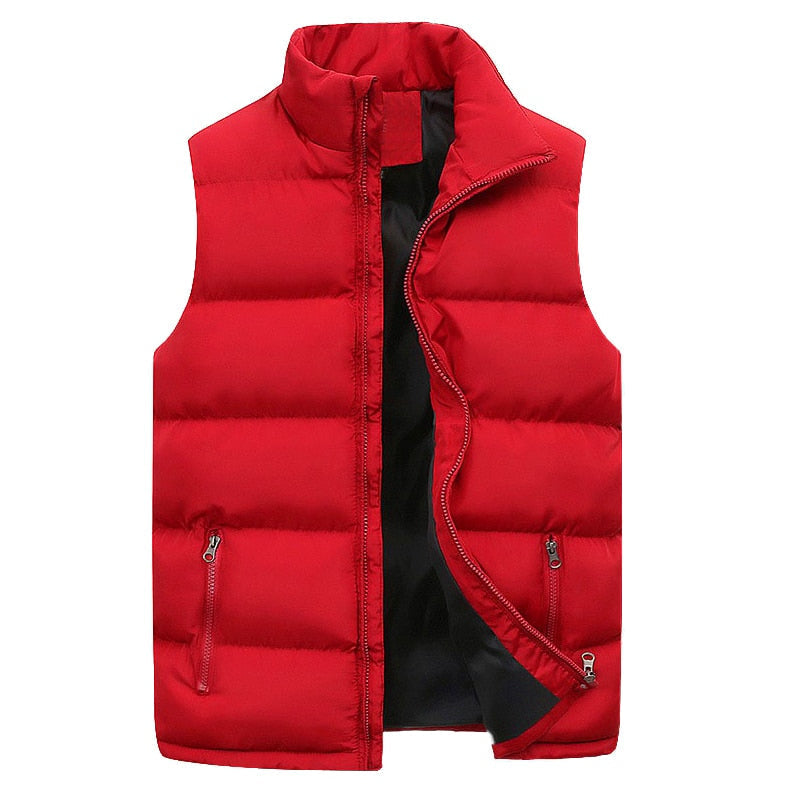 Doudoune sans manches homme matelassée zippée col montant style hiver