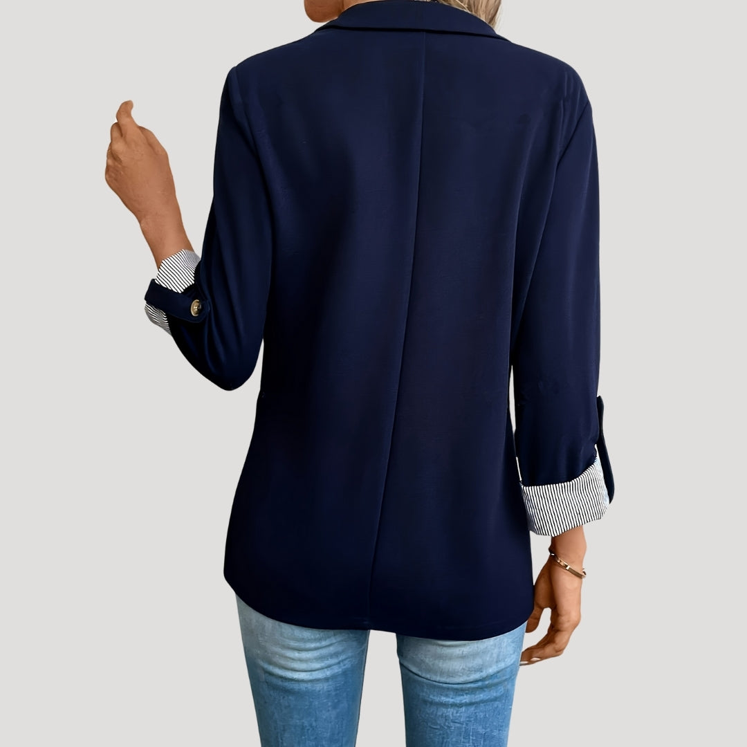 Blazer femme coupe cintrée manches retroussables blazer élégant