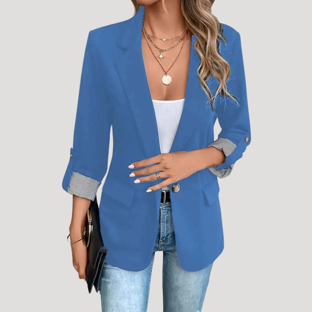 Blazer femme coupe cintrée manches retroussables blazer élégant