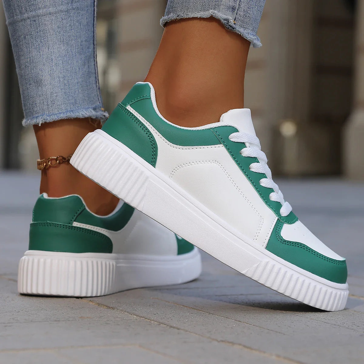 Baskets femme plateforme lacets semelle épaisse sneakers casual confortables