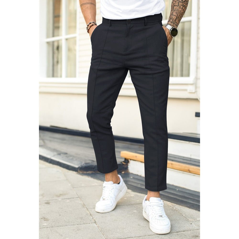 Pantalon homme slim fit taille ajustée style chic urbain