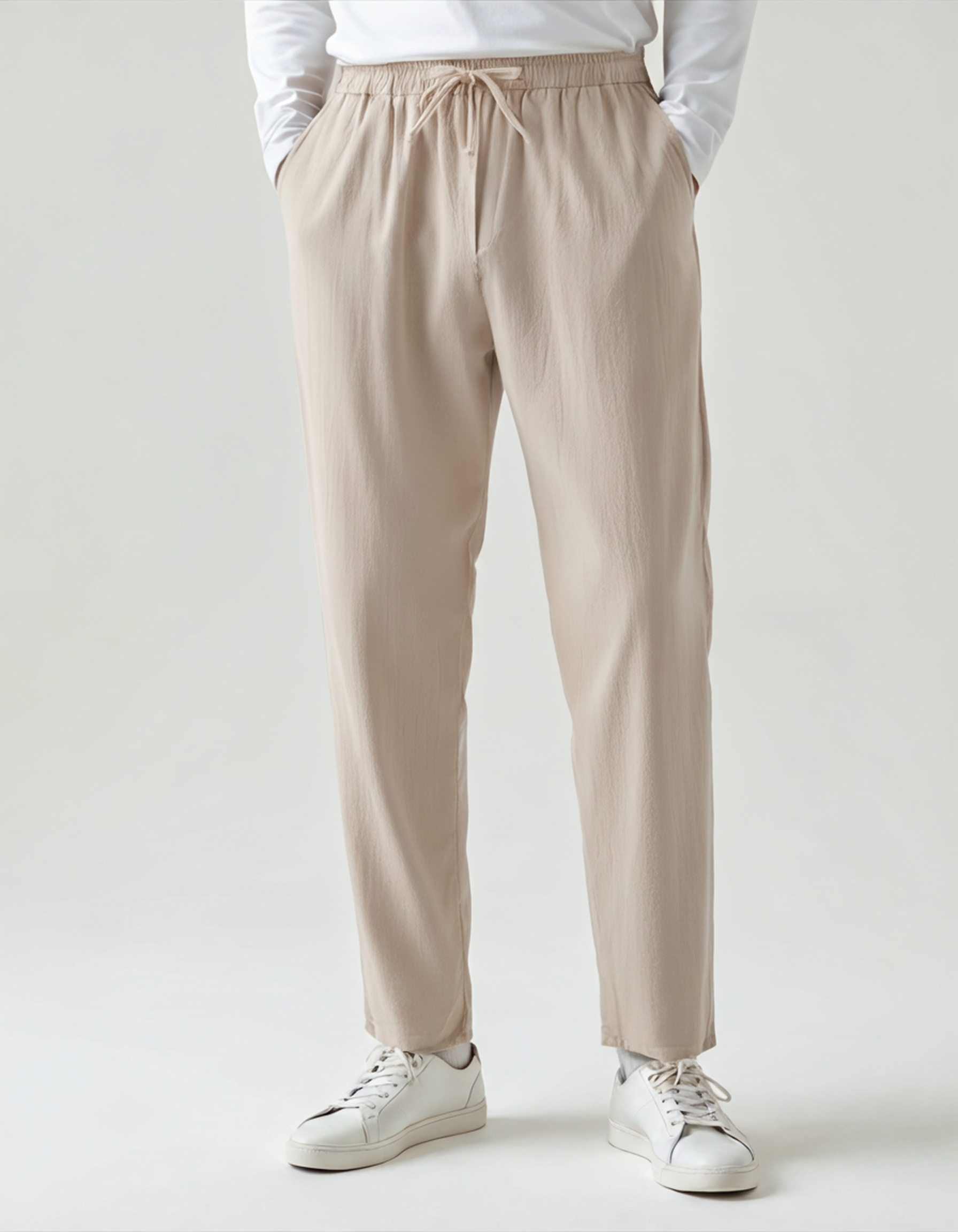 Pantalon homme coupe ample à taille élastique avec cordon de serrage