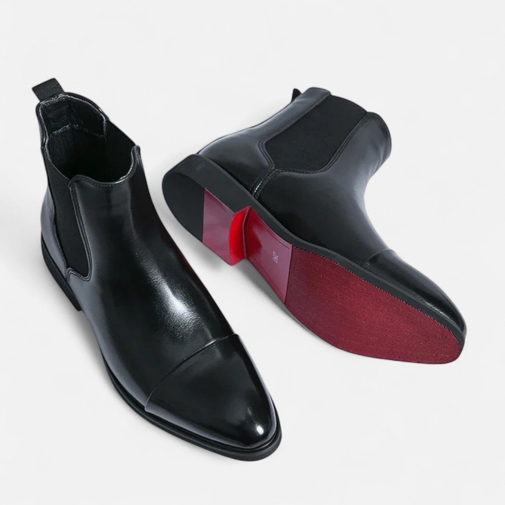 Bottines Chelsea homme cuir bout droit élastiques style habillé