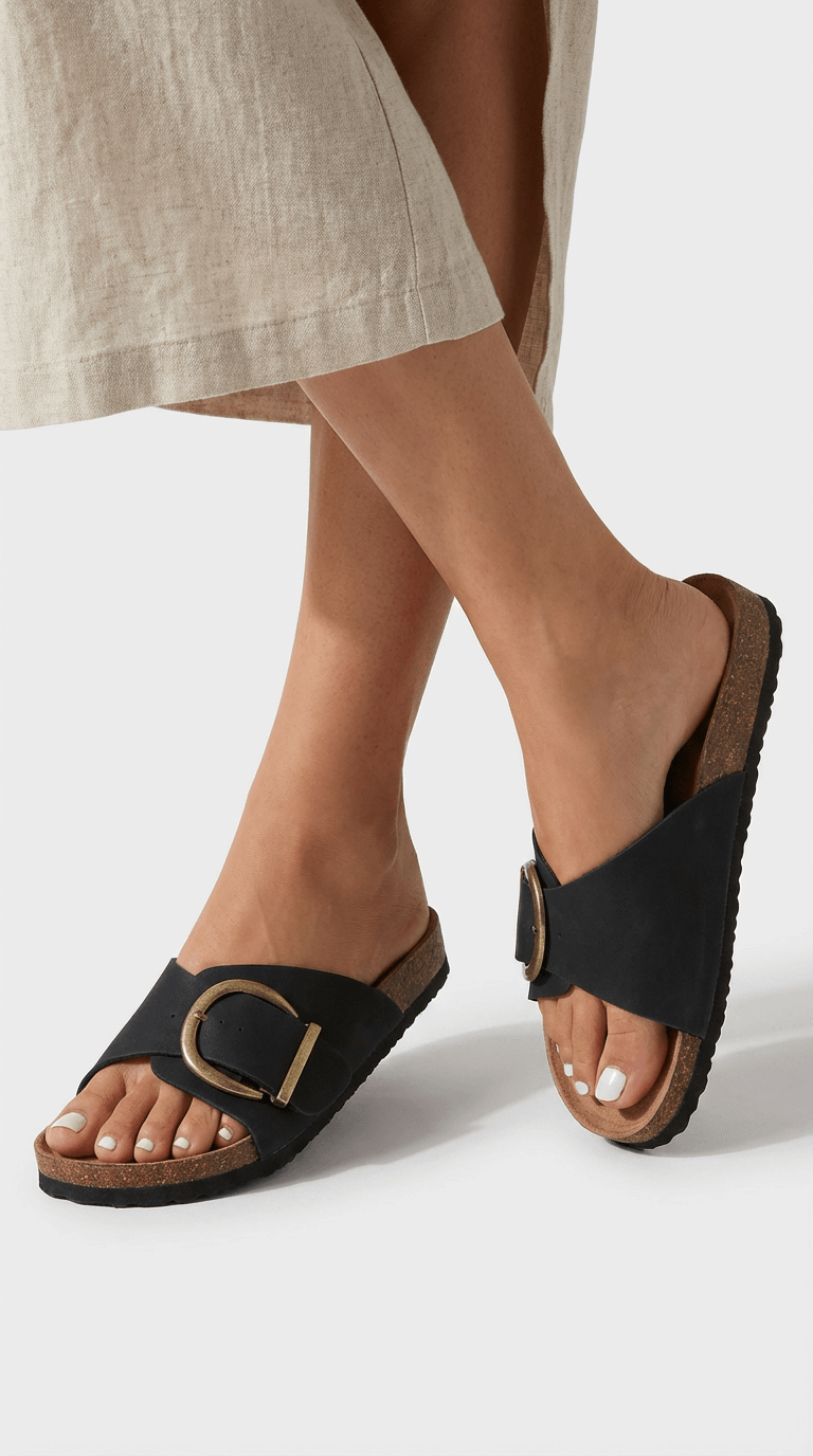Sandales femme à boucle semelle orthopédique confort mule semelle épaisse été