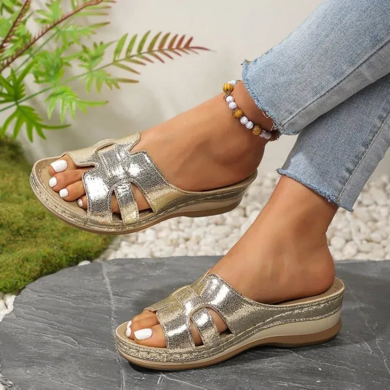 Sandales mule femme semelle orthopédique brides larges semelle épaisse confort été