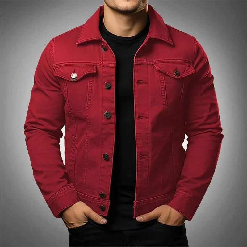 Veste en jean homme coupe ajustée style casual légère mi-saison