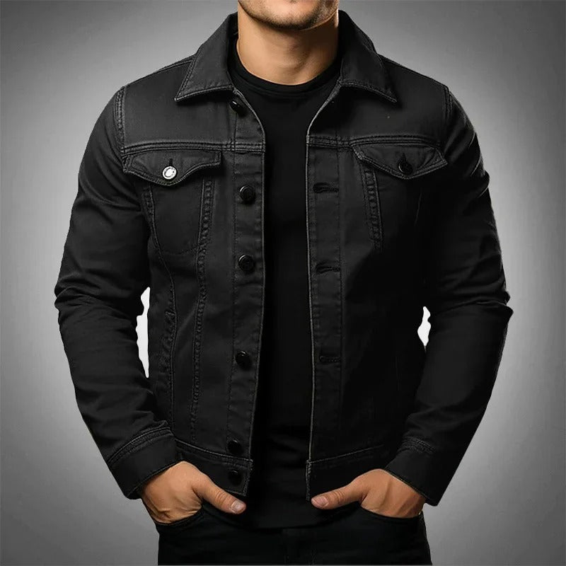 Veste en jean homme coupe ajustée style casual légère mi-saison