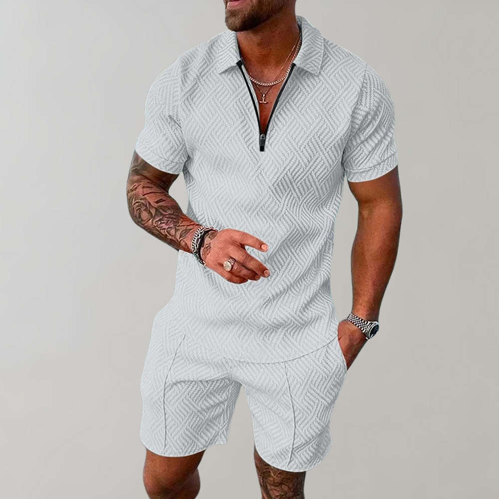Ensemble polo short homme été manches courtes short assorti coupe décontractée