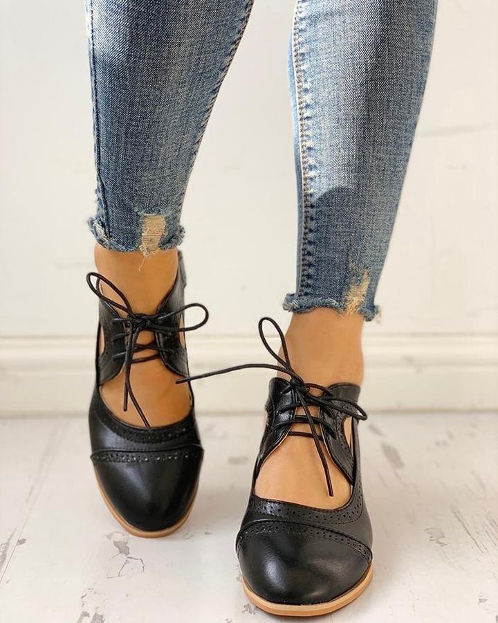 Escarpins femme à talon bloc bride T à lacets style Mary Jane