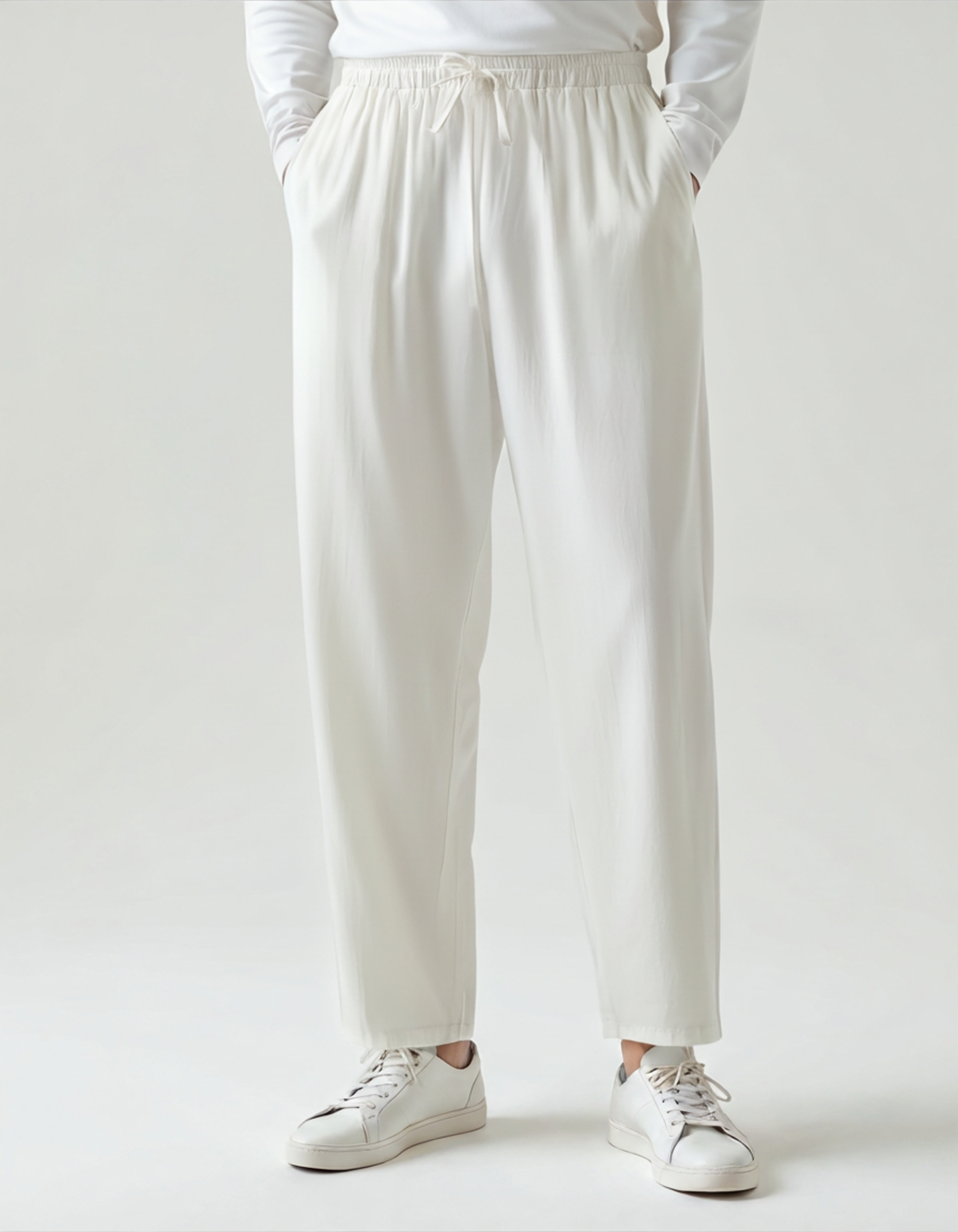 Pantalon homme coupe ample à taille élastique avec cordon de serrage