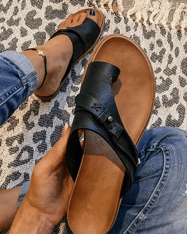 Sandales femme plates tong boucle été
