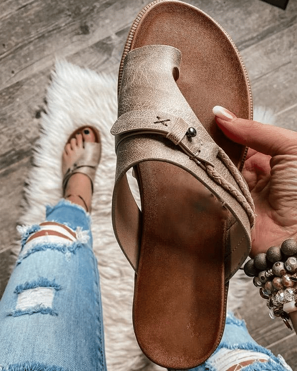 Sandales femme plates tong boucle été